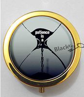 BlackKey Patience Beautiful Inspirational Word 3-Compartment Decorative Pocket Gift Box Case Organizer for Pill, Color 2 -1743