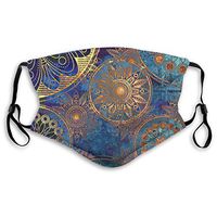 Psychedelic Trippy Art Anti-Dust Earloop Mouth Cover for Women Men, Pollen Cycling Painting Half Face Mouth Cover - Adjustable Elastic Band