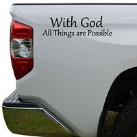 WenNuNa With God All Things Are Possible Christian Die Cut Vinyl Decal Laptop Car Truck Bumper Window Sticker
