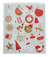 Pack of 60 Modern Red & Gold Design Self Adhesive Christmas Gift Tags - Just Peel and Stick!