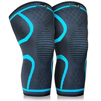 Keenhealth Compression Knee Brace (2Pack) - Knee Sleeve Pain Relief - for Arthritis, ACL and MCL - Support for Gym, Running, Working Out and Sports - for Men and Women (Blue, L)
