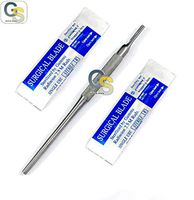 G.S 1 O.R GRADE ROUND SCALPEL HANDLE #3 + 5 STERILE BLADE #11 + 5 STERILE BLADES #15