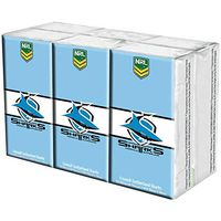 NRL Pocket Tissues Cronulla Sutherland Sharks 6 Pack