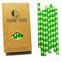10mm Extra Wide Bamboo Jumbo Paper Straws, Ultra Wide Boba Drinking Straw for Smoothies, Milkshakes, Ice Cream (32 Paper Box)