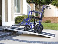 Clevr 6' (72" X 31") Extra Wide Non-Skid Traction Aluminum Wheelchair Scooter Loading Ramp, Lightweight Folding Portable, Holds Up to 600 lbs