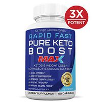 Rapid Fast Pure Keto Boost Max 1200MG Keto Pills Advanced BHB Ketogenic Supplement Exogenous Ketones Ketosis for Men Women 60 Capsules 1 Bottle