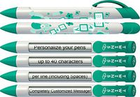 Greeting Pen Personalized Pens- Baby Twins Shower Favor/Birth Announcement Rotating Message Pen - 25 Pack (P-BP-28-25)