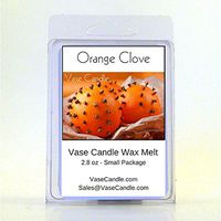 Vase Candle 2 Orange Clove Melts | 2.8 oz Premium Highly Scented Soy Paraffin Wax Tarts | 50 Hours