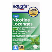 EQUATE MINI NICOTINE LOZENGE 108 CT,2MG, MINT FLAVOR,PACK OF 6;TOTAL; 648 CT
