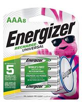 Energizer Rechargeable AAA Batteries, 700 mAh NiMH, Pre-charged, Chargeable for 1,000 Cycles, 8 Count (Recharge Universal)