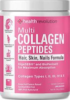 Health Revolution Multi Collagen Powder for Women – 5 Hydrolyzed Collagen Peptides Types I, II, III, IV, and X – Supports Joints, Skin, Hair and Nails – Non-GMO, Gluten-Free, Unflavored