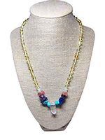 Gemstone Necklace + Baltic Amber - Reduce Pain, Inflammation and Anxiety Naturally – 18 inches for Adults (Lemon + Quartz)