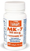 Supersmart - MK-7 90 mcg + Vitamin D3 - Vitamin K Supplement That Contains The Form of Vitamin K2 Together with D3 | Non-GMO - 60 Softgels