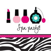 16-Count Paper Lunch Napkins, Pink Zebra Boutique Spa Party