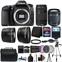 Canon EOS Rebel 80D 24.2MP WiFi/NFC DSLR Camera with EF-S 18-55mm is STM Lens + EF 75-300mm Lens with Top Value Accessory Bundle