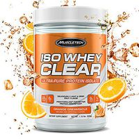 Muscletech Iso Clear Hydrolyzed Protein Drink Mix Powder, Ultra-Pure Isolate, Light and Refreshing, Keto Friendly, Orange Dreamsicle, 19 Servings (22g)