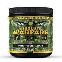 Absolute Warfare Pre Workout Supplement w Creatine– All Natural Nitric Oxide Booster – Lasting Energy & Endurance, Explosive Energy, Unbeatable Strength Gains, Insane Pumps | Fruit Punch (300G)