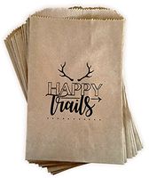 Kraft paper rustic treat bags, trail mix favor bags, candy buffet bags, gift bags made out of 100% recycled paper, antler, woodland design 24 ct"Happy Trails" favor bags