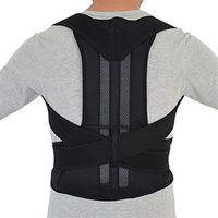 Aofit- B003 – Unisex - Lumbar Support Plus Size Back Support Medical Double New Fully Adjustable Back Brace for Posture Correction and Back Pain Support (XXL(length:52"), Black)