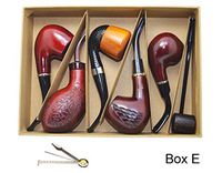 Smoking Pipe, Set of 6pcs, Smoking Pipe Gift Box, Smoking Pipe of Steel & Acrylic, Tobacco Pipe (Box E)