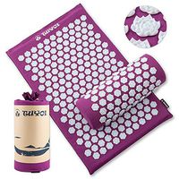 TUYOI Acupressure Mat and Pillow Set Back/Neck Pain Relief 100% Cotto-Linen Massage Cushion for Muscle Relaxation,Sciatic Pain Relief and Trigger Point Therapy- Reflexology Mat Stress Relief