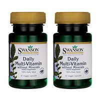 Swanson Daily Multivitamin Without Minerals 30 Veg Capsules (2 Pack)