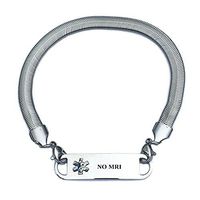 Pre-Engraved Chevron Pattern"No MRI" Medical ID Bracelets for Women