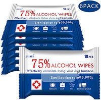 Alcohol Detergent Wipes for Adult Large Handi-Pack Wet Wipes,75% Super Soft Alcohol Wipes Cleaning Pad (6 Packs)