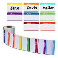 L LIKED 200 Stickers - 8 Colors Plain Name tag Labels with Perforated Line for School Office Home (3.5"x2" Each)