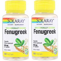 Solaray Fenugreek (Trigonella Foenum-Graecum) 620 Milligrams Dietary Supplement (100 VegCaps) Pack of 2
