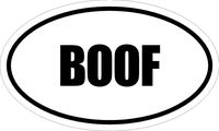 Beach Graphic Pros 6" Printed Euro Style Oval BOOF Decal Sticker décor Impact Font Style.