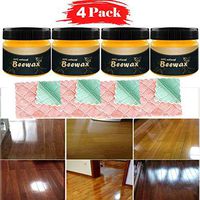 Mytunes Wood Seasoning Beewax, 4 Pack Natural Traditional Beeswax Polish for Furniture & Wood, Furniture Care Complete Solution, Wood Floor Furniture to Beautify & Protect