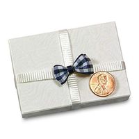 Navy Small Gingham Bow Ties, 1/2"