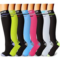 CHARMKING Compression Socks 15-20 mmHg is BEST Graduated Athletic & Medical for Men & Women Running, Travel, Nurses, Pregnant - Boost Performance, Blood Circulation & Recovery(Small/Medium,Assorted 7)