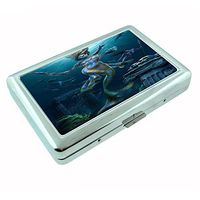 Mermaid D7 Silver Metal Cigarette Case Aquatic Creature Fantasy Folklore