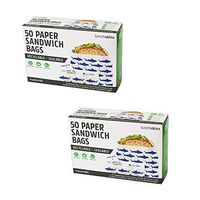 Lunchskins Recyclable + Sealable Paper Sandwich Bags, Shark, 2-Pack
