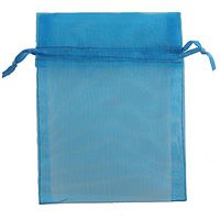 12x Organza Gift Bags for Weddings & Party Favors - approx 4X5 inch - TURQUOISE