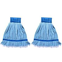 QIPENG 18" Large Microfiber Cloth Mop Head Replacement Pack of 2 | for Commercial and Industrial Use (Blue)