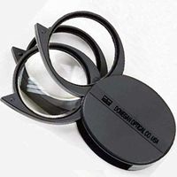 Triple Folding Pocket Magnifier with 5X, 10X, and 15X Swing out Lens