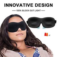 Sleep Eye Mask for Men Women Kids Girls Boys, 3D Contoured Cup Sleeping Mask for Blocking Out Light&Nap Deep Rest Cupped Eye Cover& Blindfold for Travel/Sleeping/Shift Work, Includes Ear Plug