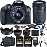 Canon EOS Rebel T6 DSLR Camera with 18-55mm Lens + Canon EF-S 55-250mm f/4-5.6 IS STM Lens + Sony 16GB SDHC Card + Sony 32GB SDHC Card + Card Reader + Canon EOS Shoulder Bag 100ES + Tripod Bundle
