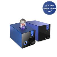 SMSL SP100 Tube Headphone Amplifier 6N3 Tube for 6.35mm Headphones SMSL M100 Decoder AK4452 DSD512 32Bit/768kHz Hi-Fi Audio Decoder (Blue)