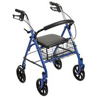 Durable 4-Wheel Rollator with 7.5-in Casters - Blue