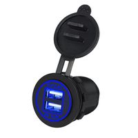 Coohole 5V 4.2A Dual USB Charger Socket Adapter Power Outlet for 12V 24V Motorcycle Car (Blue)