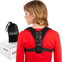 EZmed Back Posture Corrector for Women & Men – Adjustable Posture Brace for Slouching & Hunching – Invisible and Breathable Under Clothes – Shoulder & Spine Alignment – Carry Bag Included
