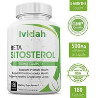 High Potency Beta-Sitosterol Plant Sterols, IvidaH Supplements - 180Capsules 6 Months Supply - 500 mg- Reduces Frequent Urination, Supports Prostate, Cardiovascular Health and Low Cholesterol Levels