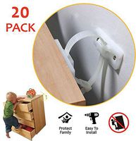 Furniture Straps Wall Anchor - Furniture Anchors for Baby Proofing Anti-tip, Cabinet Wall Anchors Kits to Keeping Toddlers and Pets Safe from Falling Furniture, Bearing 150Ib, Nylon Straps (20)