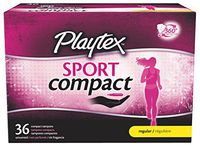 Playtex Sport Regular Absorbency Compact Tampons, (3 PACK, each 36 Count)