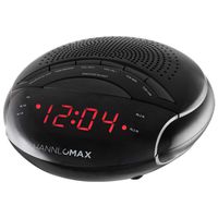 HANNLOMAX HX-134CR PLL Alarm Clock Radio, AM/FM Radio, Dual Alarm, Alarm Wake Up to Radio or Buzzer, Red LED Display, AC/DC Adapter.
