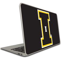 VictoryStore Removable Vinyl Cover - Iowa Hawkeyes, Design #3, Black Block Letter I, Vinyl Decal Compatible with MacBook Air or Pro, Size 13 Inches